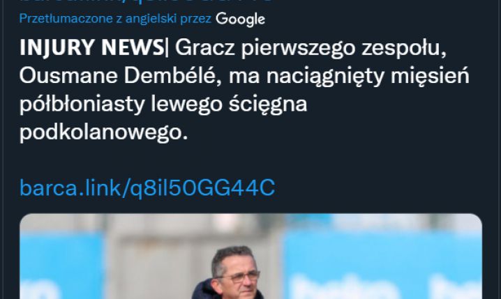 OFICJALNIE! Dembele znowu kontuzjowany...